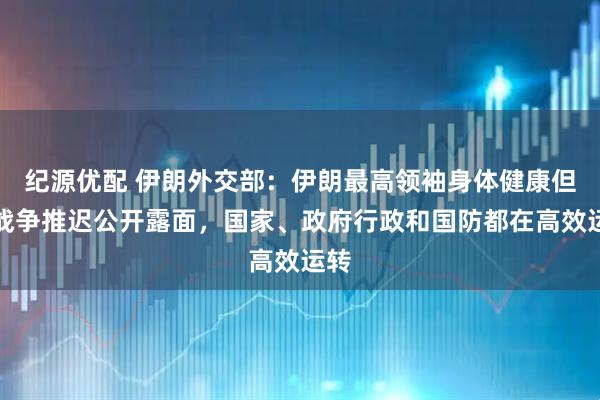 纪源优配 伊朗外交部：伊朗最高领袖身体健康但因战争推迟公开露面，国家、政府行政和国防都在高效运转